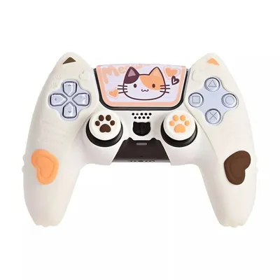 GeekShare Calico Cat Silikon-Schutzhülle für PS5 Wireless Controller, mit 2 Daumengriffkappen und 2