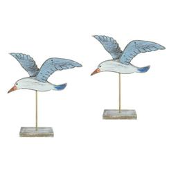 Raindrops 2 Count Outdoor Decoration Garden Bird Statue Sculpture Toy Office Sky-blue