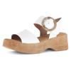 Sandalette GABOR, Damen, Gr. 38, weiß, Nappaleder, unifarben, modisch, Schuhe, Sommerschuh, Riemchensandale mit Plateau in Holzoptik