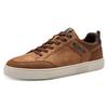 Plateausneaker MARCO TOZZI, Herren, Gr. 44, braun, Lederimitat, Textil, mehrfarbig, sportlich, Schuhe, Freizeitsch, Halbschuh, Schnürschuh mit Perforierung und Ziernähten