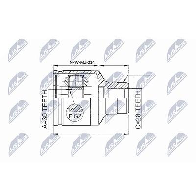Nty Gelenksatz, Antriebswelle [Hersteller-Nr. NPW-MZ-014] für Mazda Image