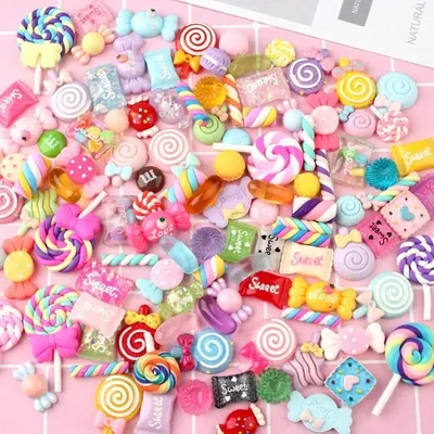 20 Pcs Candy Slime Charms Cute Set Mixed Resin Sweets Flatback Slime Making Supplies for DIY Craft