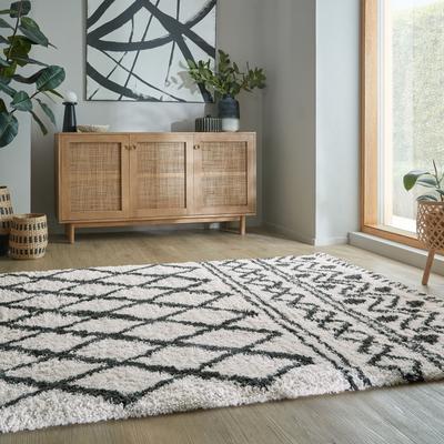 Hochflor-Teppich FLAIR RUGS "SOUQ LINES", beige (elfenbeinfarben), B:160cm H:40mm L:230cm, Kunstfaser, Teppiche, Souq Lines Teppich im Berber-Stil Image