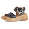 Sandalette GABOR, Damen, Gr. 38, schwarz, Nappaleder, unifarben, modisch, Schuhe, Sommerschuh, Riemchensandale mit Plateau in Holzoptik