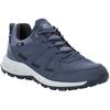 Wanderschuh JACK WOLFSKIN "WOODLAND 2 TEXAPORE LOW W", Gr. 39,5, blau (graublau), Textil, Synthetik, sportlich, Schuhe, wasserdicht