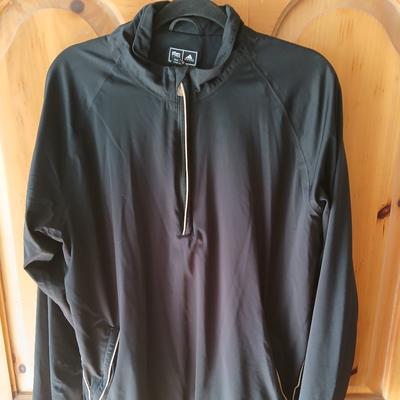 Adidas Jackets & Coats | Adidas Golf 1/4 Zip Pullover Wind/Rain Shirt Mens Large Black Climaproof Storm | Color: Black | Size: L