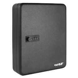 HMF 14500-02 Schlüsselkasten mit Zahlencode, 45 Haken, 30 x 24 x 7,5 cm, Schwarz Image