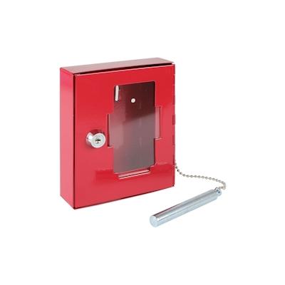 HMF 1021-03 Notschlüsselkasten mit Glasbruchhammer, 15 x 12 x 4 cm , RAL 3001 Signalrot Image
