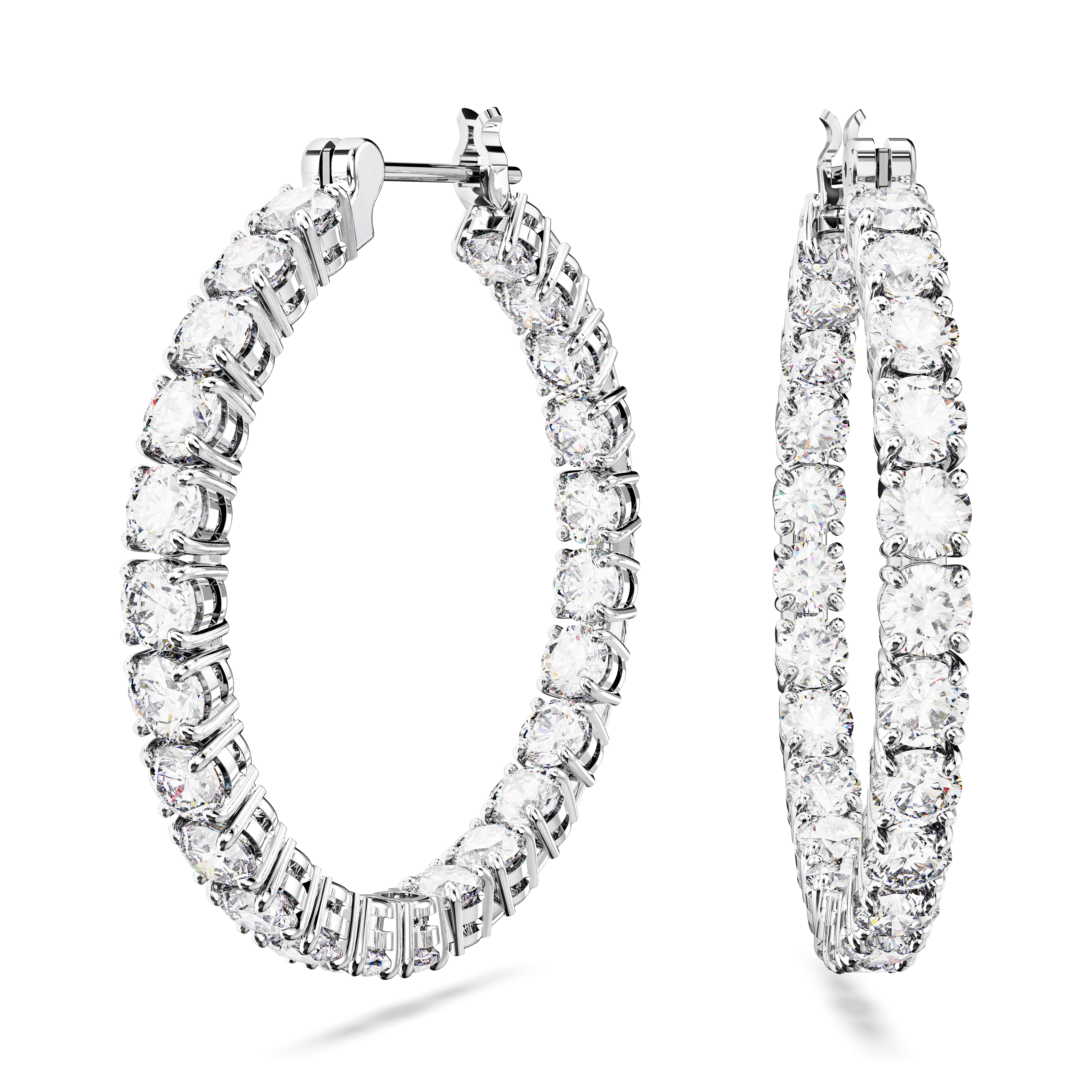 Swarovski 'matrix' Womens Base Metal Hoop Earrings - Silver 5647715 - One Size | Swarovski Sale | Discount Designer Brands