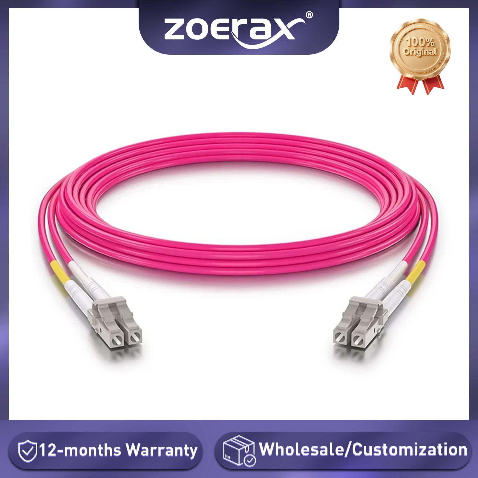ZoeRax OM4 Glasfaser-Patchkabel LC zu LC 100/40/10Gb Multimode Duplex 50/125μm LSZH Glasfaserkabel für SFP-Transceiver Image