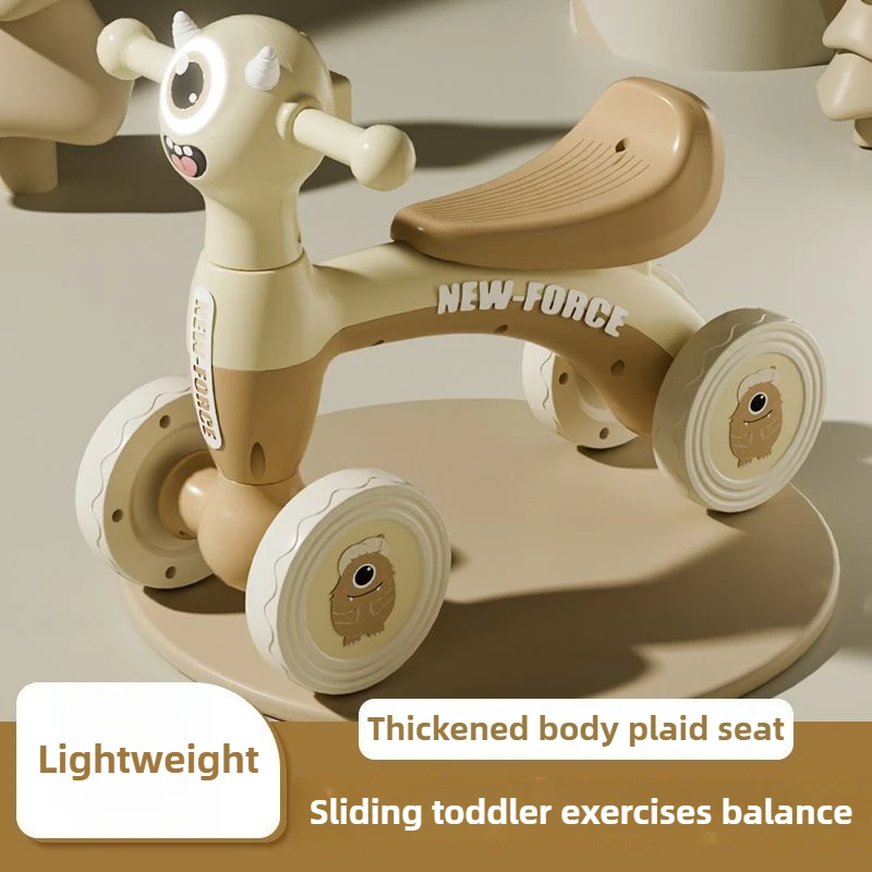 Baby Cartoon Segelflugzeug Fahrrad Kleinkind Balance Training 4-Räder Roller Outdoor Fahrt auf Spielzeug Baby Walker Geschenke für Kinder im Alter von 1–3 Jahren