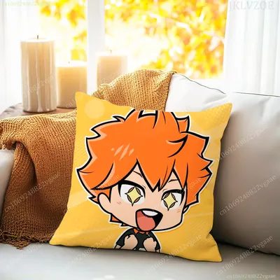 Japanischer Anime Haikyuu Kissenbezug Schlafzimmer Hinata Shoyo Kissenbezug Sofakissen Kissenbezug 45x45 Heimdekoration Büro Image