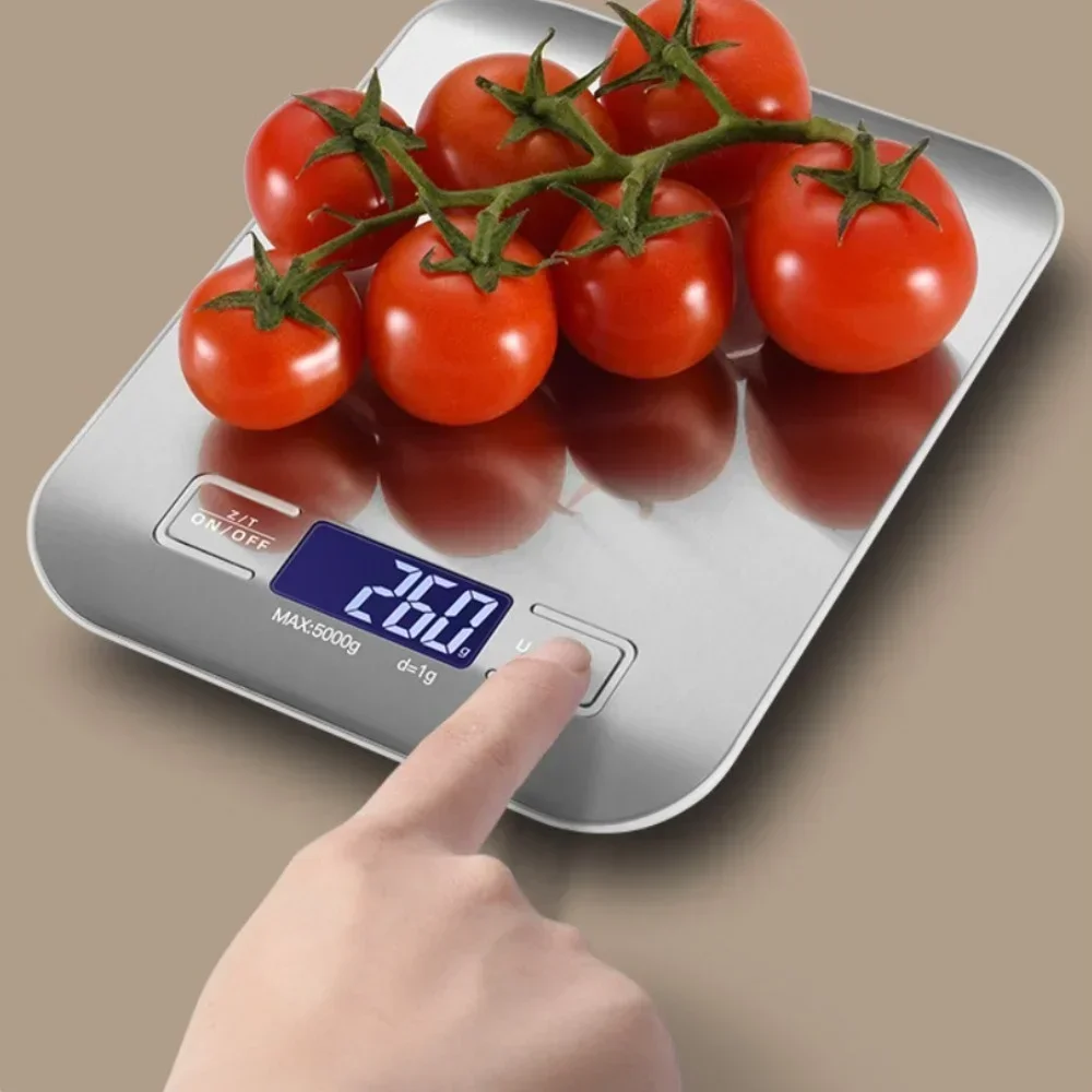 10 kg x 1 g, multifunktionale Küchenwaage aus Edelstahl mit LCD-Display zum Backen und Kochen zu Hause, Lebensmittelwaage, digitale Lebensmittelwaage Image