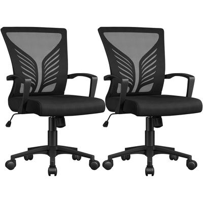 Yaheetech - Bürostuhl Ergonomisch, Höhenverstellbarer Schreibtischstuhl mit Lendenwirbelstütze im Image