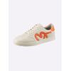 Sneaker HEINE, Damen, Gr. 39, beige (beige, orange), Synthetik, modisch, Schuhe Retrosneaker