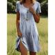 Women's Mini Dress Petite Dress Casual Dress T Shirt Dress Tee Dress A Line Dress Summer Dress Stylish Casual Vacation Casual Daily Regular Fit Graphic Stripe Short Sleeve Crew Neck Light Blue Summer