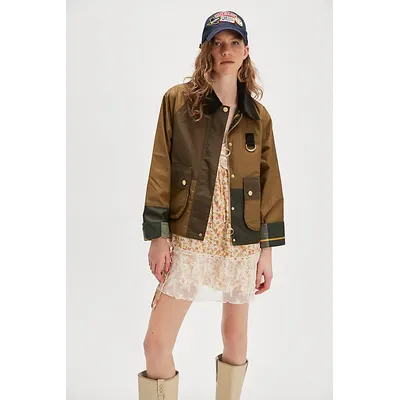Barbour Alma Waxed Jacket at Free People in Sand/Archive, Size: US 6