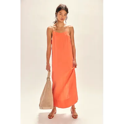 Aspen Linen Maxi by free-est at Free People in Fresh Coral, Size: Large