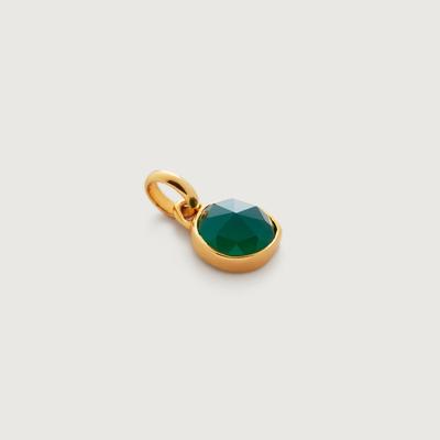 Gold Siren Bezel Gemstone Small Pendant Green Onyx