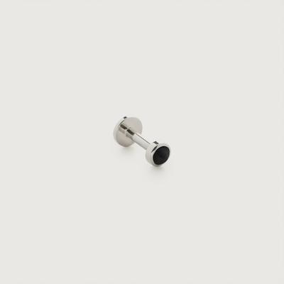 Gold Mini Gemstone Flat Back Piercing Stud Black Onyx