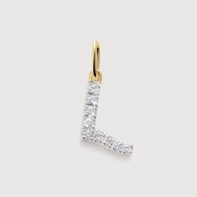 Gold Diamond Initial L Pendant Lab Grown Diamond