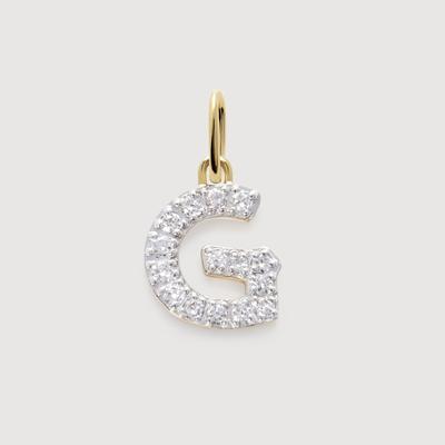 Gold Diamond Initial G Pendant Lab Grown Diamond