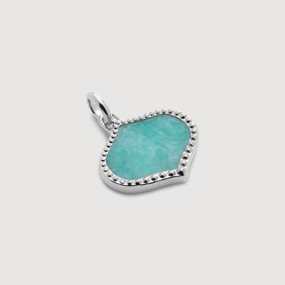 Sterling Silver Lotus Gemstone Pendant Amazonite