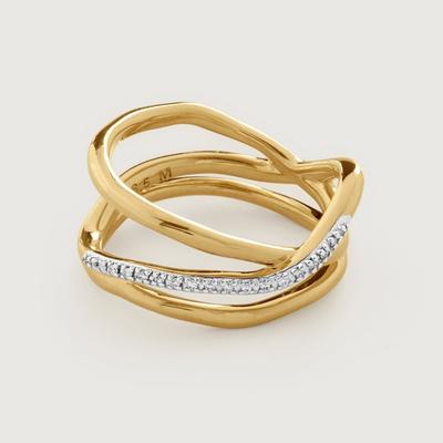 Gold Riva Diamond Crossover Ring Diamond