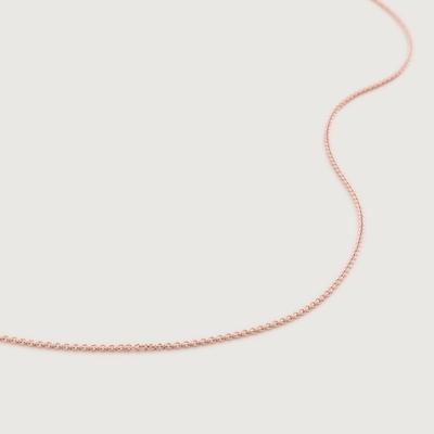 Fine Chain 17"/43cm with adjuster, Rose Gold Vermeil on Silver