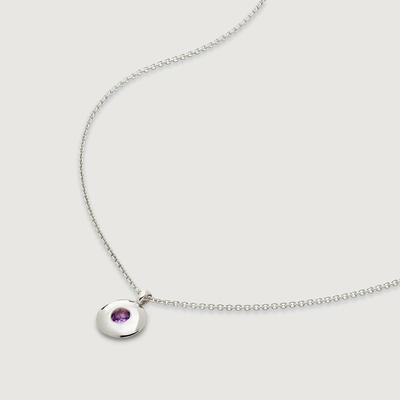 Sterling Silver February Birthstone Chain Necklace Amethyst