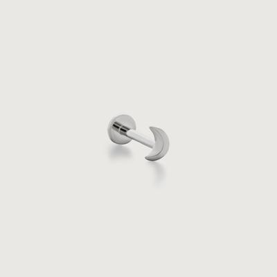 Gold Crescent Moon Flat Back Piercing Stud