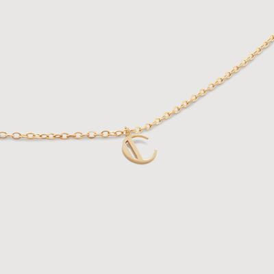 Gold Mini Initial C Chain Necklace