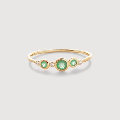 Gold Siren Diamond & Emerald Bezel Ring Emerald