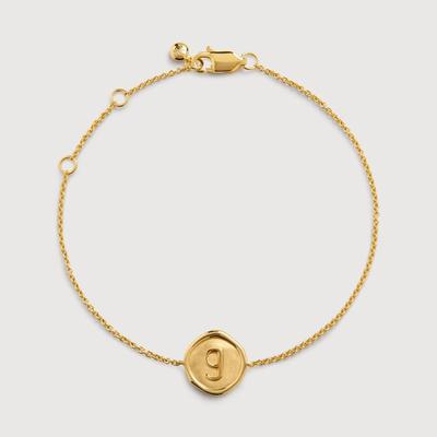 Gold Initial G Stamp Chain Bracelet