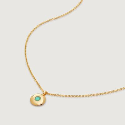 Gold May Birthstone Chain Necklace Emerald