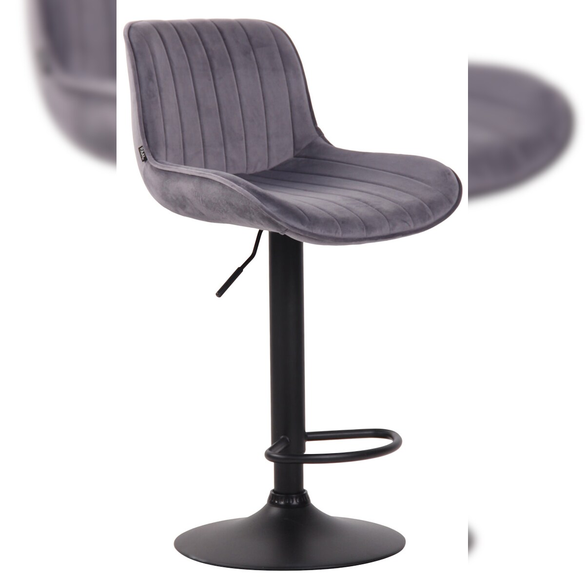 CLP Barhocker Lentini Samt dunkelgrau/schwarz Image