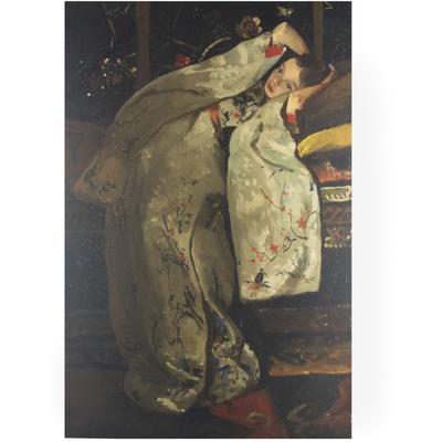 Leinwandbild ART FOR THE HOME "Mädchen in weißem Kimono", braun (farbe bild(er): braun, weiß), Ø, Bilder, 70x100cm Image