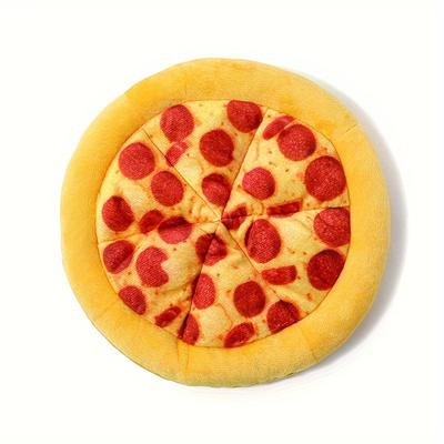 TEMU A Fun Plush Pizza Toy That Makes Sounds, Entertaining Dogs Of All Sizes.