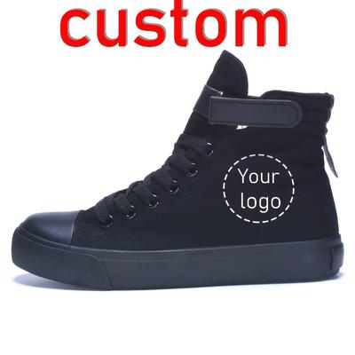 TEMU A Pair Of Customizable Unisex High-top Sneakers For Casual Sports, Featuring Custom Logos//text. Image