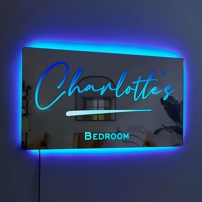 TEMU Customized Led Bedroom Light Plaque - Personalized 