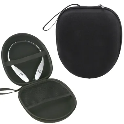 Tragbare Kopfhörer-Aufbewahrungstasche, schützende Hartschale, schwarze Kopfhörer-Tragetasche, Hartschale, Datenkabel-Aufbewahrungsbox für Reisen, Headset Image