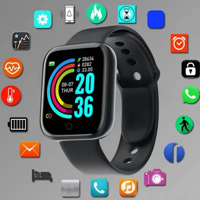 Männer Smartwatch Smart Uhr Sport Uhren Armband Frauen Fitness Kinder Digitale Armbanduhr Elektronische Schwarz Uhr Für Android IOS