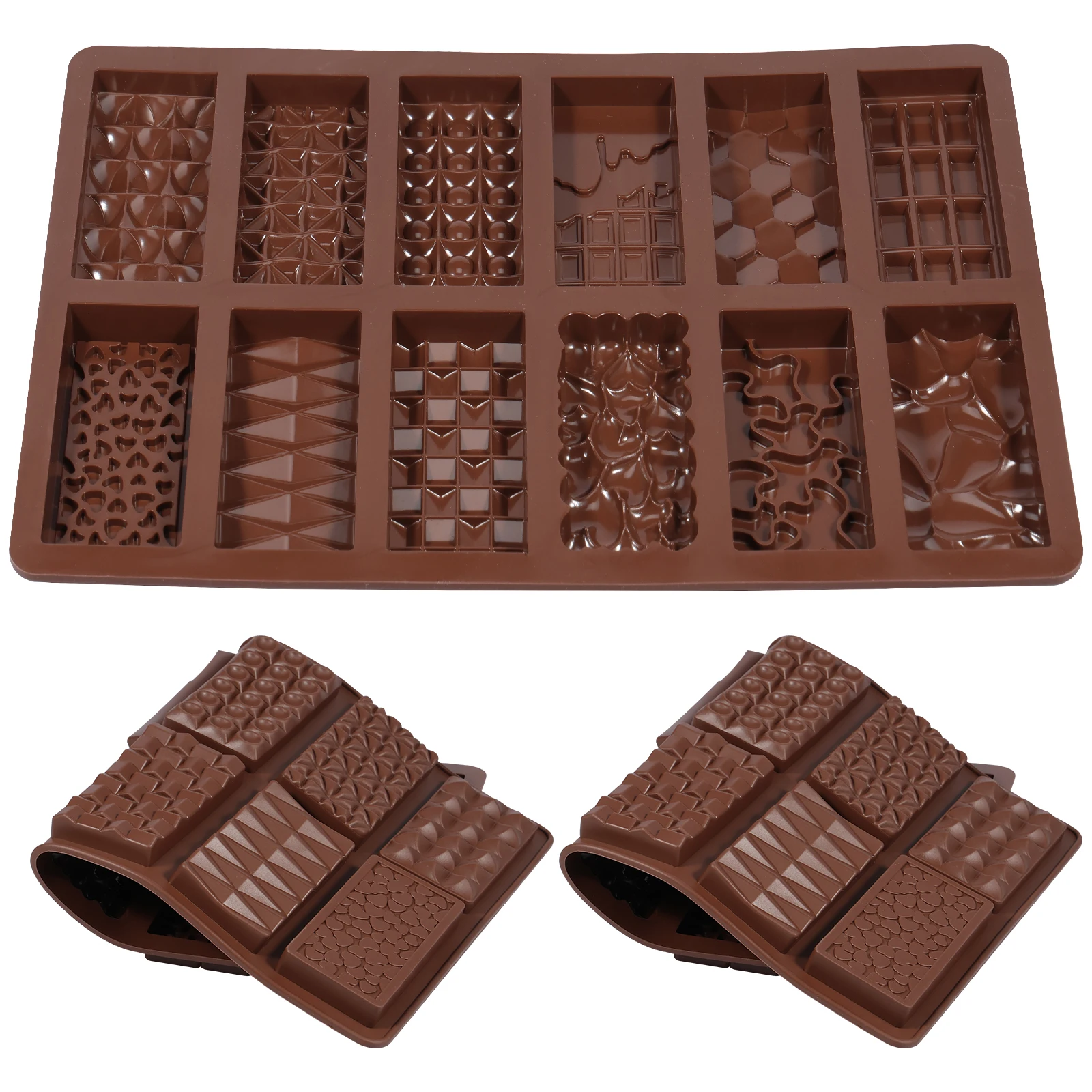 Silikon form machen Choc Bar Formen handgemachte Nuss Kekse Süßigkeiten Desserts Snacks Eiswürfel schale Antihaft DIY Teig final isieren Form Image