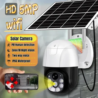 V380Pro Solar Kamera WiFi Drahtlose PIR Körper Erkennung IP66 Low Power CCTV Smart Sicherheit 5MP Home Monitor Außen Kamera