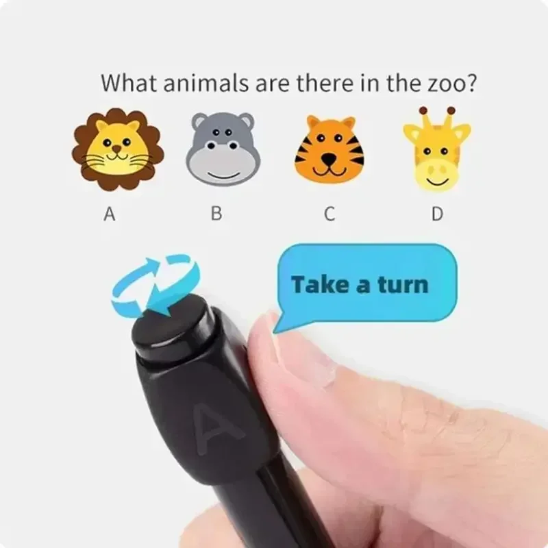 Abcd Rotation Answer Schwarzer Gelstift Abcd Rotary Dekompression Abnehmbarer Neutralstift Multifunktionaler rotierender Buchstaben-Neutralstift Image