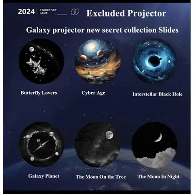 3D Galaxy Star Projector Projection Films Photo Galaxy Starry Sky Projector Lamp Slides（Excluding