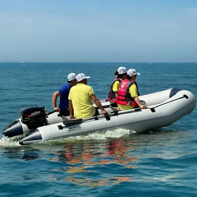 8.85FT 2.7M Aluminum Floor Inflatable Fihsing Kayak Surfing Boat Water-skiing Canoe Foldable Portable Safety for the Sea Lake