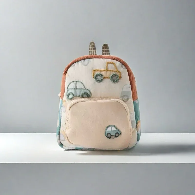 Sac à dos d'école de broderie de voiture de dessin animé pour des enfants, sacs d'école multifonctionnels de maternelle, sac à dos léger, nouveau