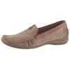 Mokassin GABOR "FLORENZ", Damen, Gr. 37, beige (beige, cognac), Kalbsleder, Nubukleder, casual, Schuhe, Slipper, Schlupfschuh, Bequmschuh mit Kontrastnaht, Weite G (=weit)