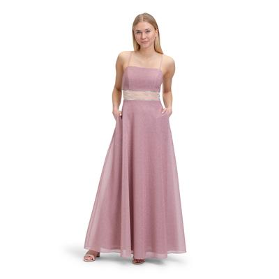 Abendkleid VERA MONT "Vera Mont Abendkleid mit Effektgarn", Damen, Gr. 36, Normalgrößen, rosa (rose, cream), Obermaterial: 64% Polyester, 36% Polyester metallisiert. Besatz: 100% Polyamid. Futter: 100% Polyester., festlich, ausgestellt lang, ohne... Image